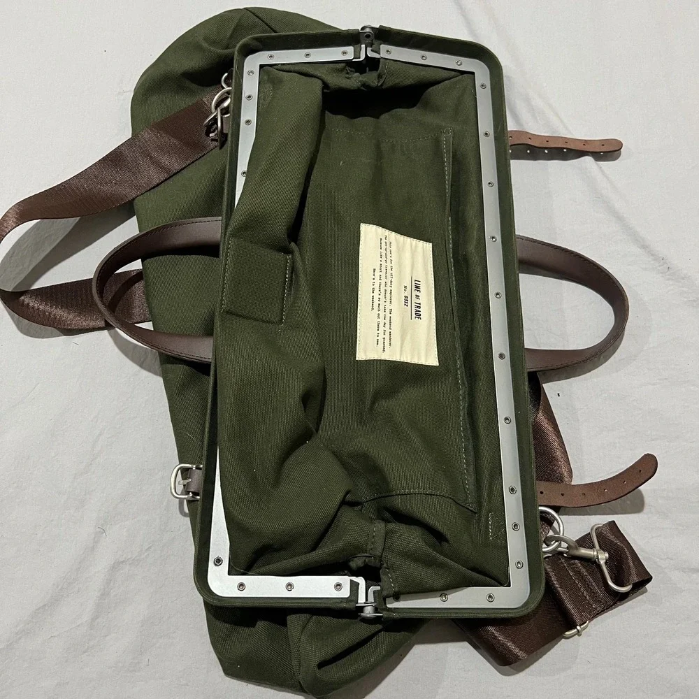 Line of Trade Olive Green Canvas Leather Handles Traveler Weekender Duffel Bag